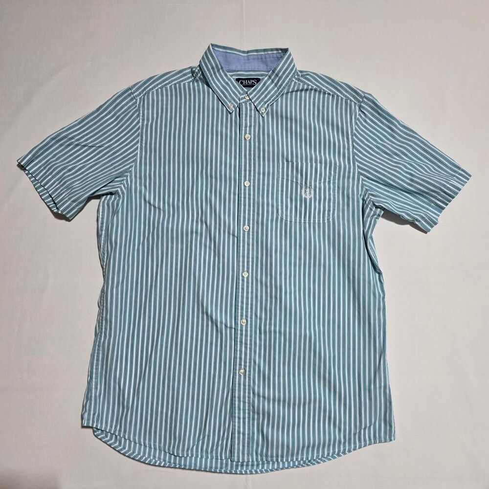 Chaps short sleeve button up men's size large bluebird color